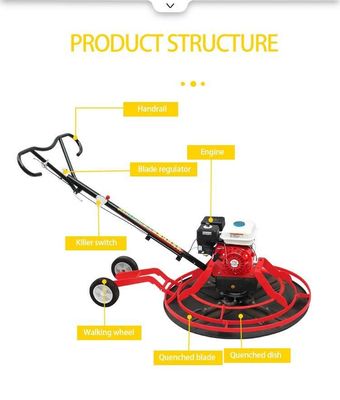 Elektrische Kraft Fußgänger hinter Benzin Beton Power Trowel 88 kg Geschwindigkeit 60-135 Rpm
